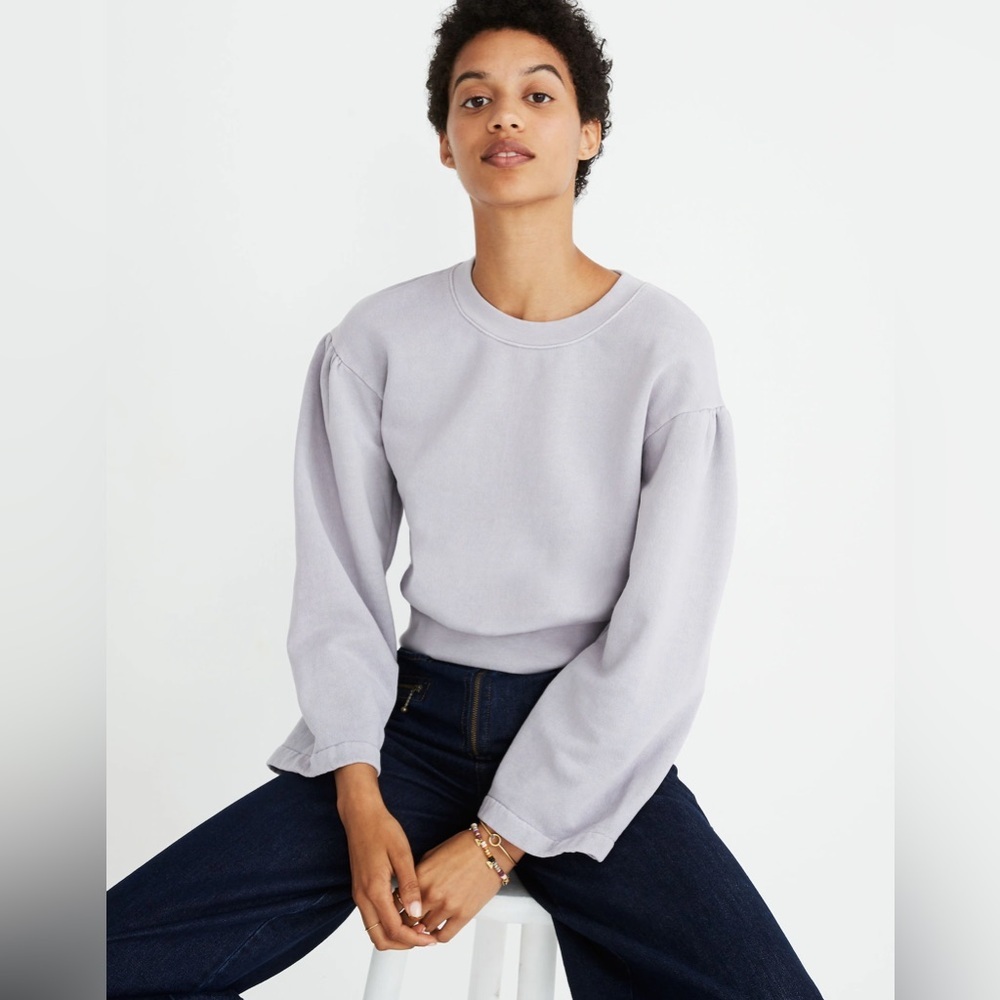 Madewell x Karen Walker Garment-Dyed Sweatshirt‎ in Violet Tint Size XS - Picture 2 of 8